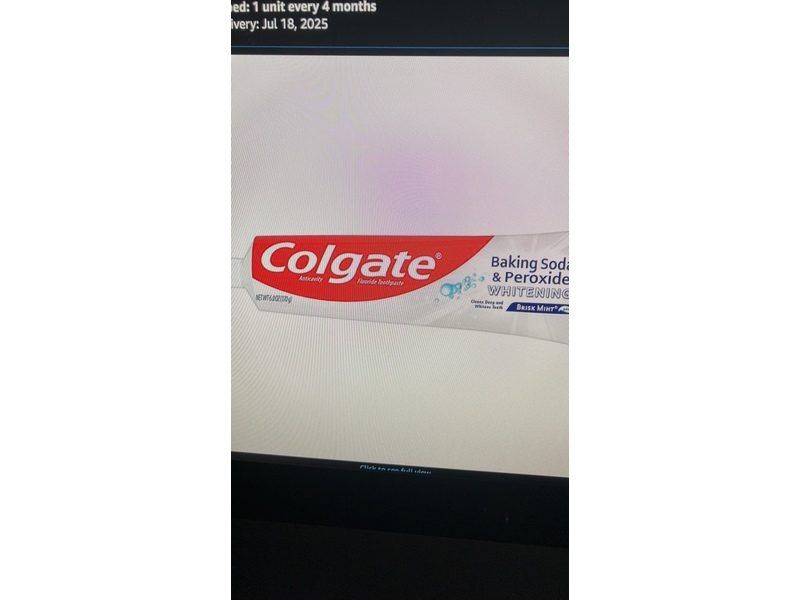 Colgate Baking Soda Peroxide Whitening Toothpaste, Brisk Mint, 6 oz/170 g, Pack Of 2
