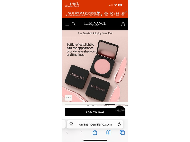 Luminance Milano Under Eye Concealer, Pink, 0.18 oz/5 g