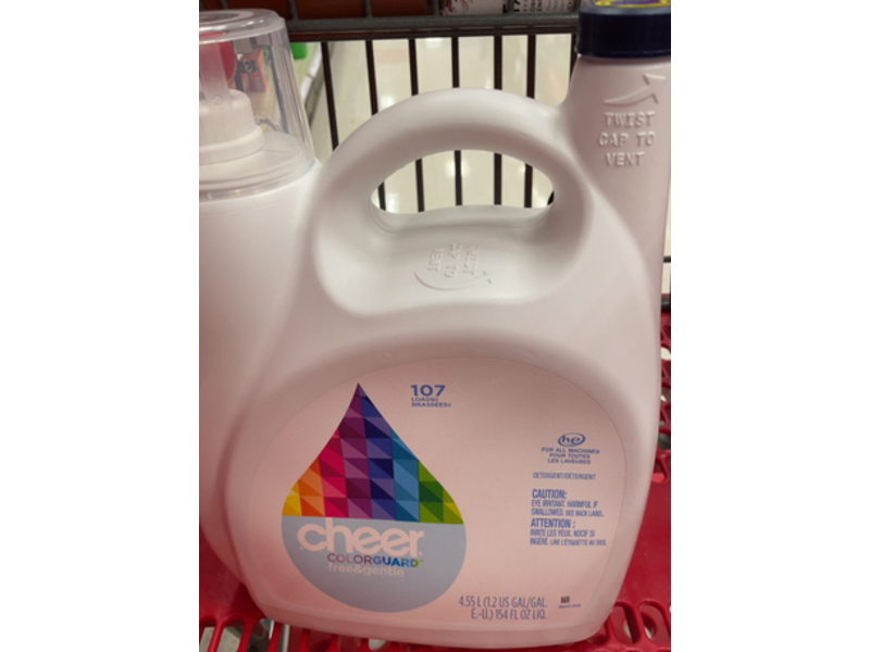 Cheer Color Guard Liquid Detergent, Free & Gentle, 107 Load, 154 fl oz/4.5 L