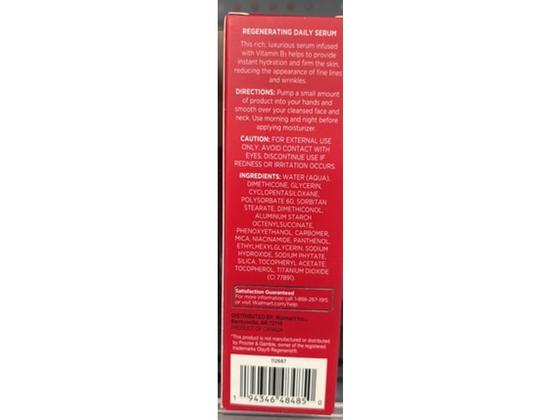 Equate Beauty Regenerating Daily Serum, 1.7 fl oz/50 mL.