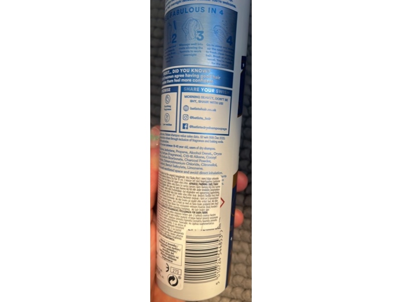 Batiste Overnight Light Cleanse Dry Shampoo, 200 mL