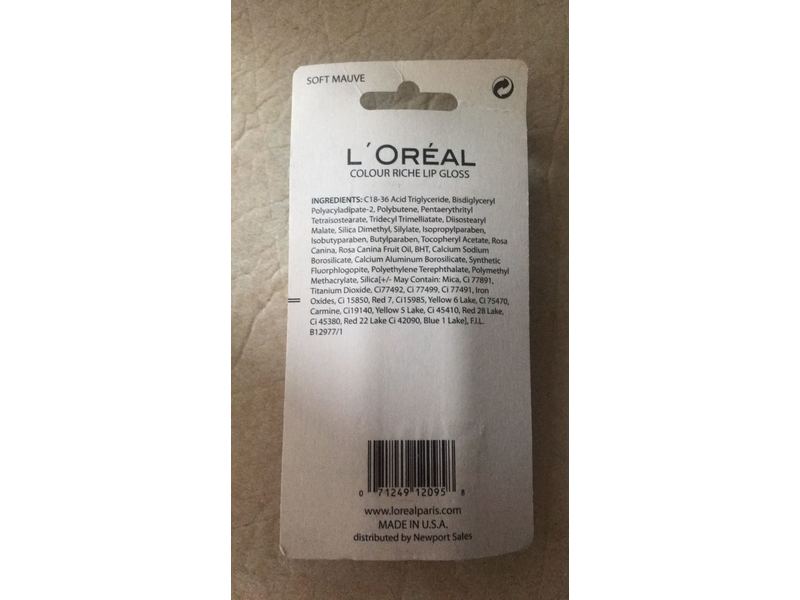 L'Oreal Paris Colour Riche Lip Gloss, Soft Mauve, 0.23 fl oz/6.8 m