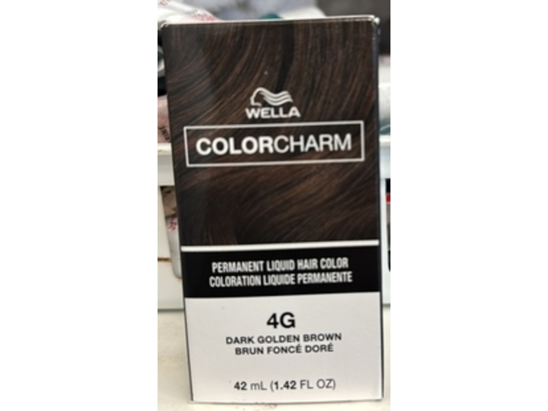 Wella Colorcharm Permanent Liquid Hair Color, 4G Dark Golden Brown, 1.42 fl oz/42 mL