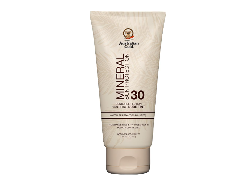 Australian Gold Mineral Sunscreen Lotion, SPF 30, Nude Tint, 5 fl oz/147 mL