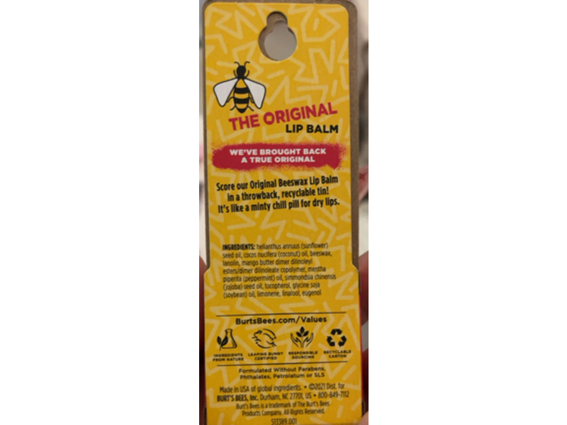 Burt's Bees The Original Bee Wax Lip Balm, 0.3 oz/8.5 g
