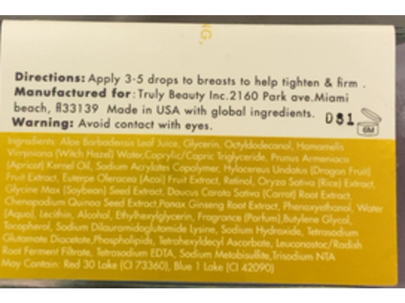 Truly Beauty Acai Your Boobies Serum, Firm & Tighten, 3.1 oz