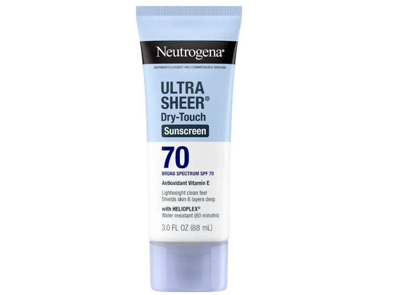 Neutrogena Ultra Sheer Dry-Touch Sunscreen Lotion, SPF 70, 3 fl oz/88 mL