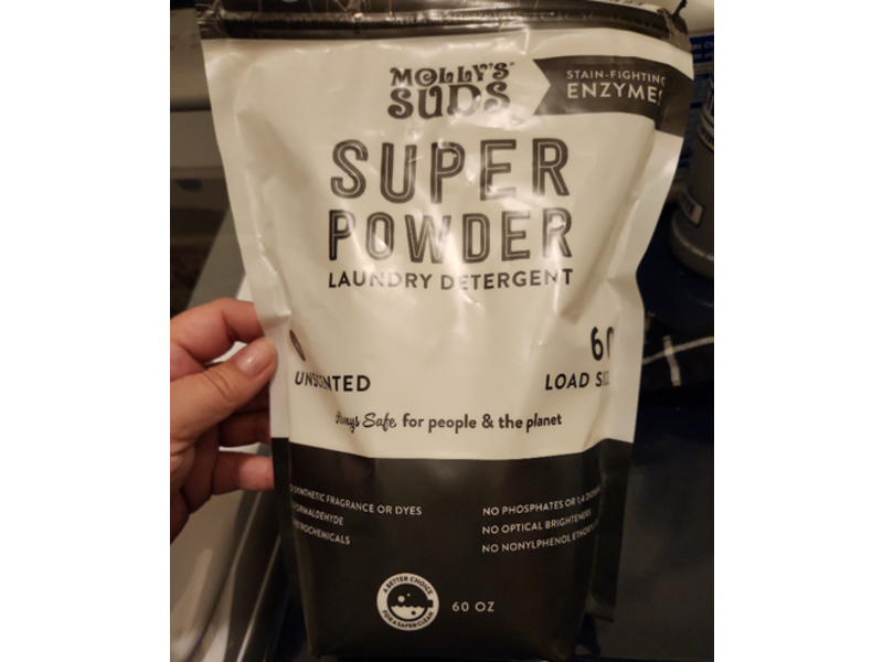 Molly's Suds Super Powder Laundry Detergent, Unscented, 60 Loads, 60 oz