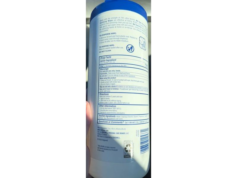 Wet Ones Hand Sanitizing Wipes, 70% Alcohol, Aloe & Vitamin E, 50 Counts