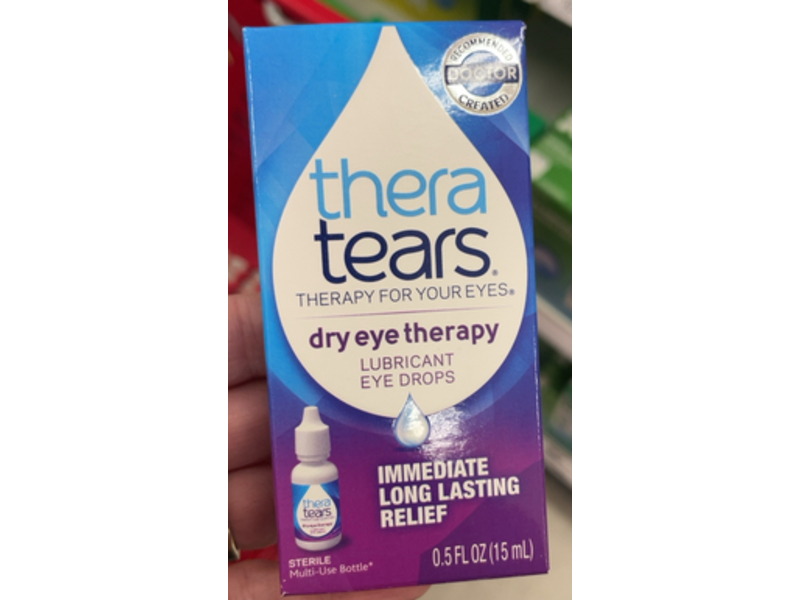 TheraTears Lubricant Eye Drops, 0.50 oz/15 mL, Pack Of 7
