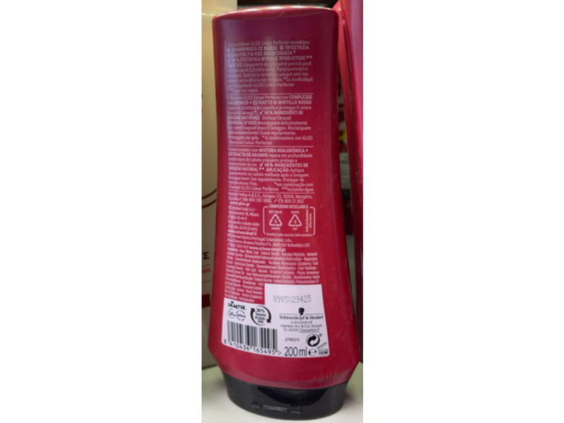 Schwarzkopf Colour Perfector Repair & Protect Conditioner, Hyaluron Blend + Cranberry Extract, 200 mL, Pack Of 6