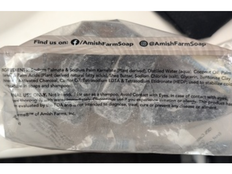 Amish Farms NatureClean Deep Cleansing Soap, Activated Charcoal, 9 oz/709 g, 5 Count