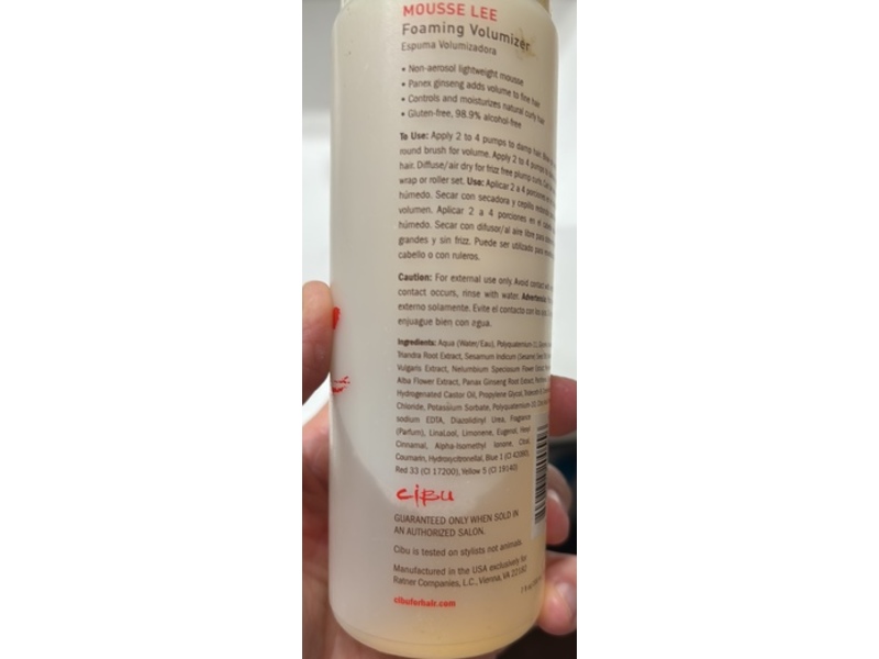 Cibu Mousse Lee Foaming Volumizer, 7 fl oz/200 mL