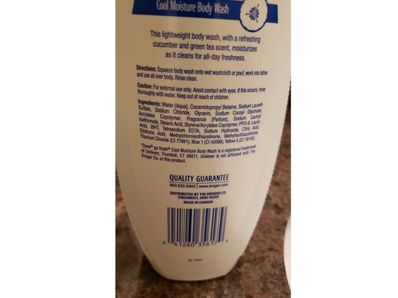 Kroger Nourish Cool Moisture Body Wash, Cucumber & Green Tea, 24 fl oz/710 mL