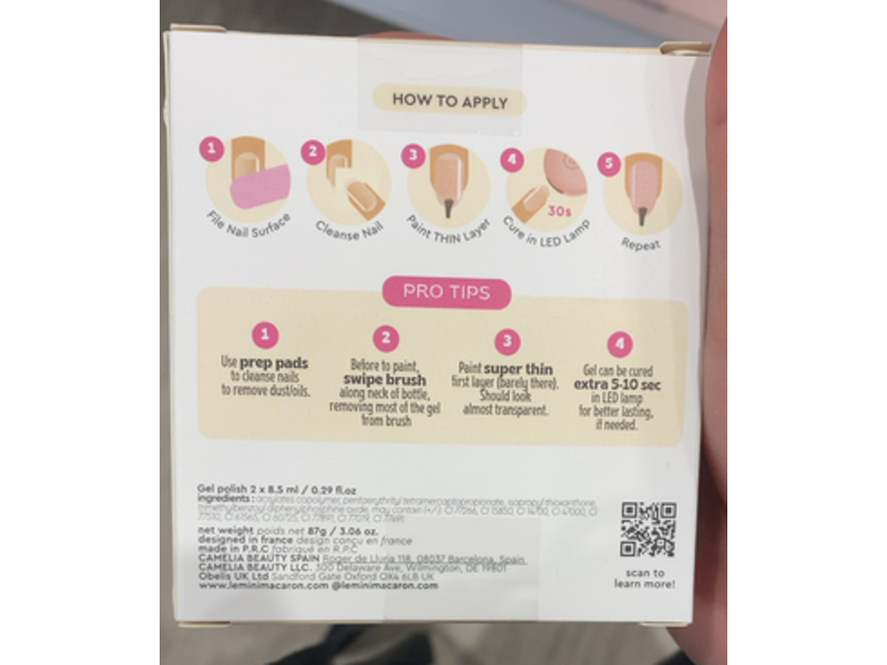 Le Mini Macaron La Ballerine 1-Step Gel Polish Duo, Blush + Chantilly