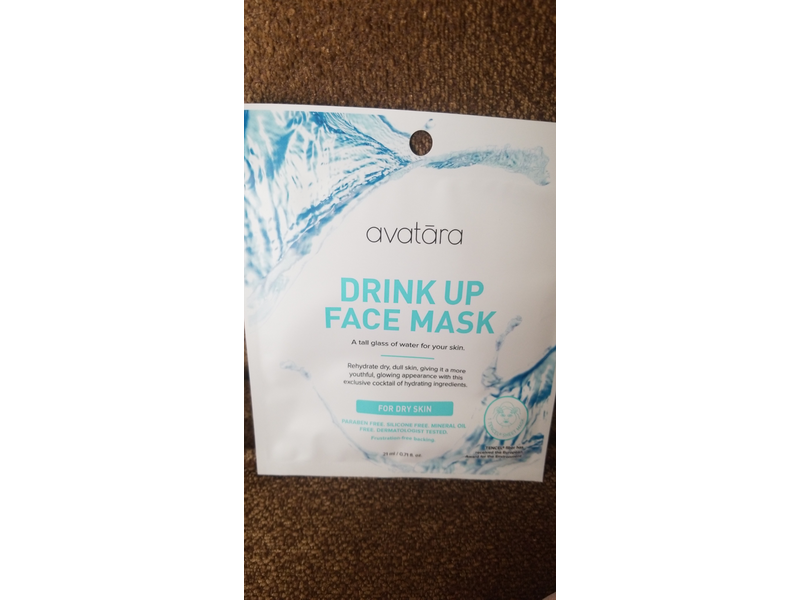 Avatara Drink Up Face Mask for Dry Skin, 0.71 fl oz