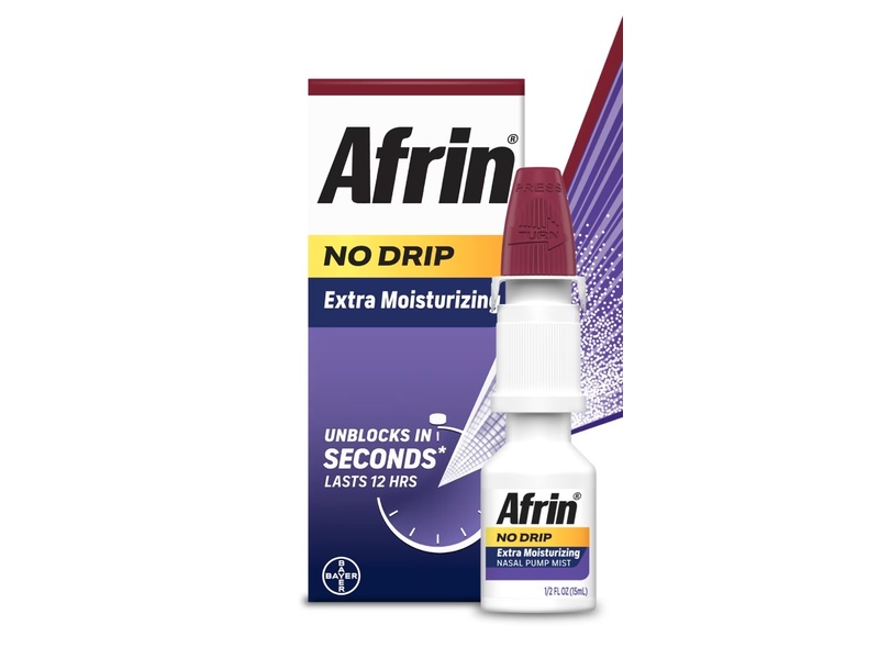 Afrin No Drip Extra Moisturizing Nasal Pump Mist, 1/2 fl oz (15 mL)