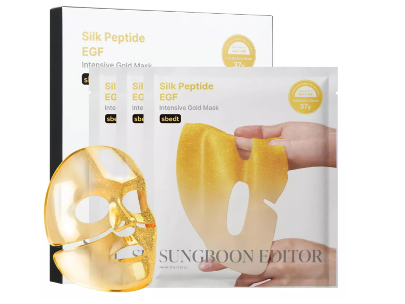 Sungboon Editor Silk Peptide EGF Intensive Gold Face Masks, 1.30 oz/37 g, 3 Count
