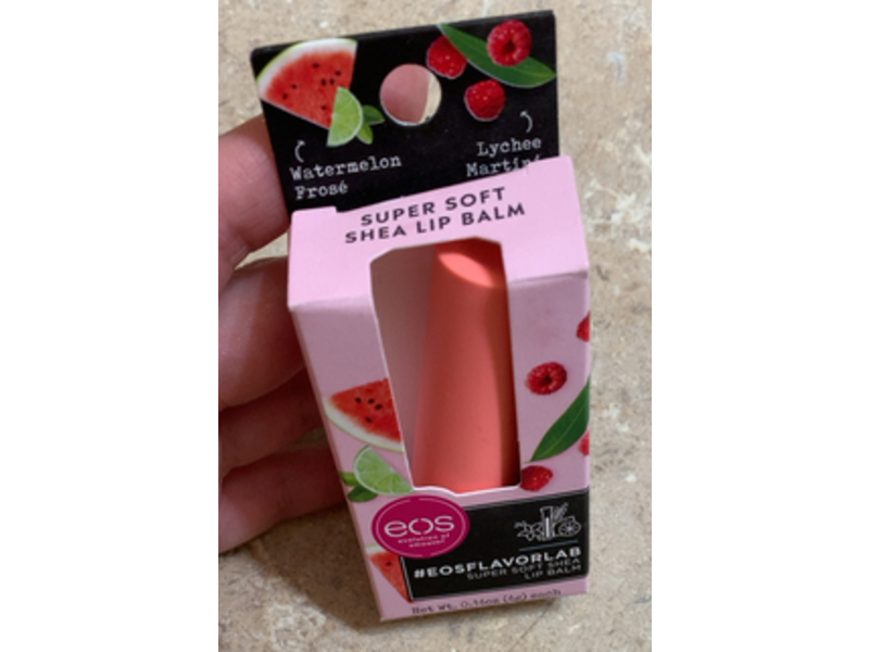 EOS Super Soft Shea Lip Balm, Watermelon + Lychee, 0.14 oz/4 g