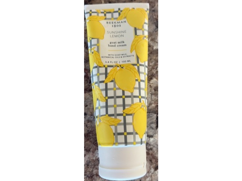 Beekman 1802 Goat Milk Hand Cream, Sunshine Lemon, 3.4 fl oz/100 mL