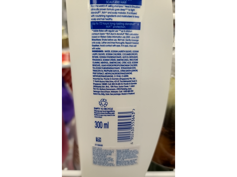 Head & Shoulders Anti-Dandruff Shampoo, Lemon Fresh, 10.14 fl oz/300 mL