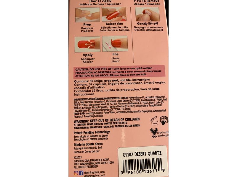 Dashing Diva Gloss Ultra Shine Gel Palette, Desert Quartz, 32 Gel Nail Strips