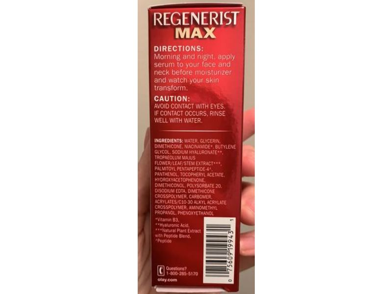 Olay Regenerist Max Hydration Serum, 1.3 fl oz/40 mL