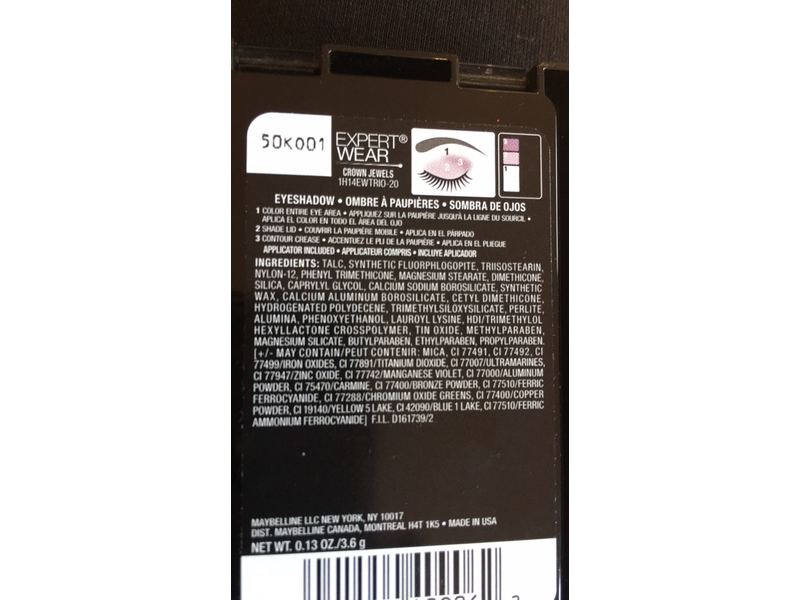 Maybelline Expert Wear Perfect Pastels Eyeshadow Trios, 20T Crown Jewels, 0.13 oz