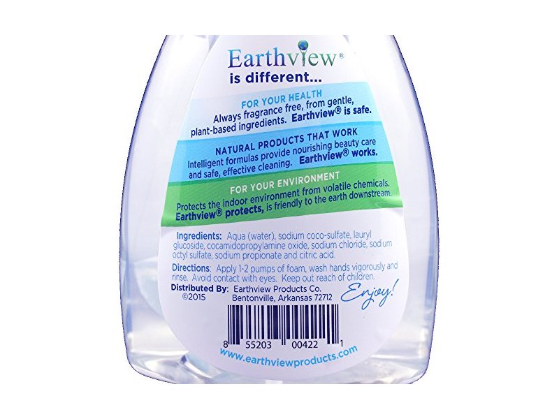 Earthview Foaming Hand Soap, Fragrance Free