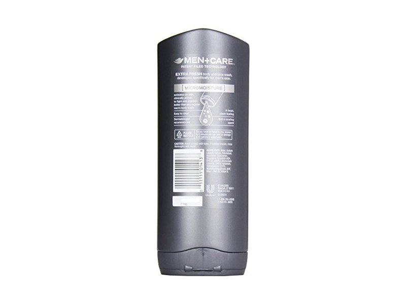 Dove Men + Care Body and Face Wash, Extra Fresh, 13.5 fl oz/400 mL.