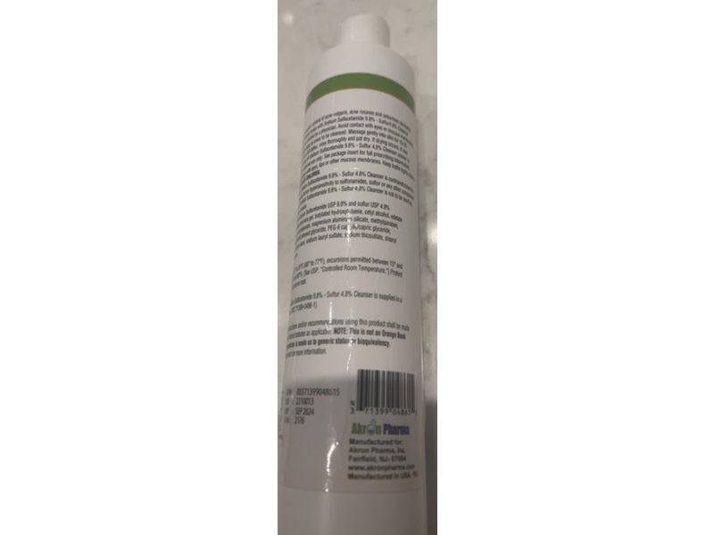 Akron Pharma Cleanser Sodium Sulfacetamide 9.8% Sulfur 4.8 %