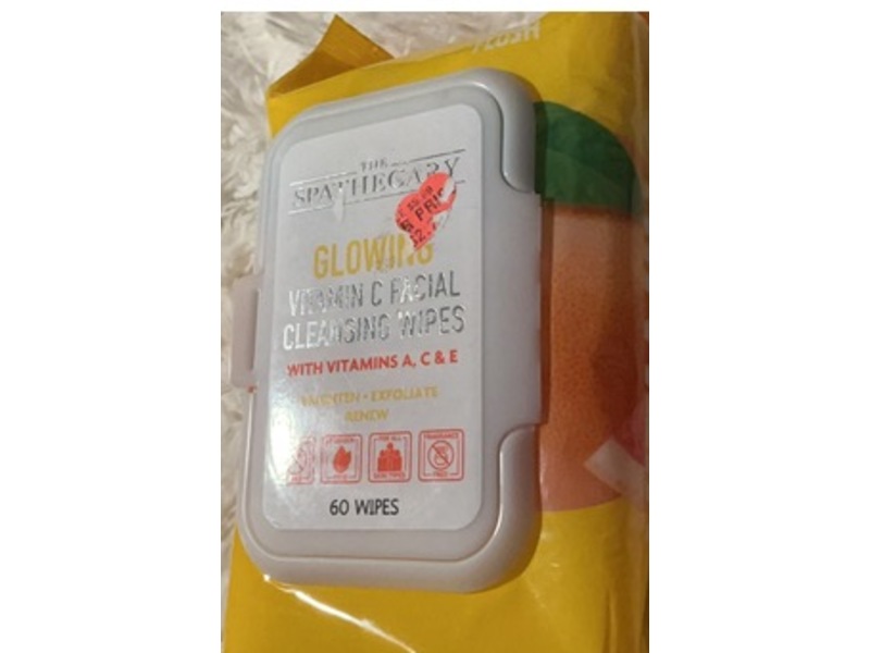 The Spathecary Glowing Facial Cleansing Wipes, Vitamin A, C & E, 60 Count