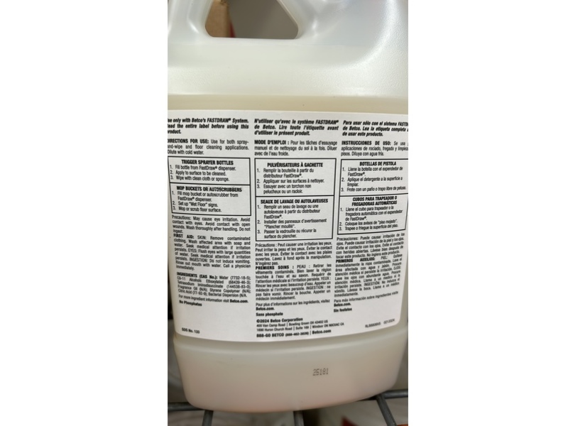 Betco Fastdraw Push Multi-Purpose Cleaner, Classic Mint, 67.6 fl oz/2 L