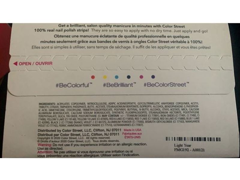 Color Street 100% Real Nail Polish Strips, Light Year, 16 Count, 0.035 oz/0.09 g