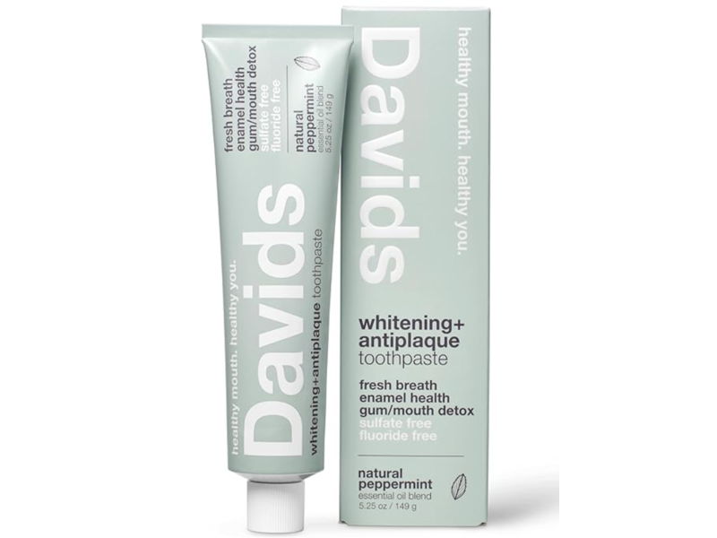 Davids Whitening + Antiplaque Premium Toothpaste, Natural Peppermint, 5.25 oz/149 g