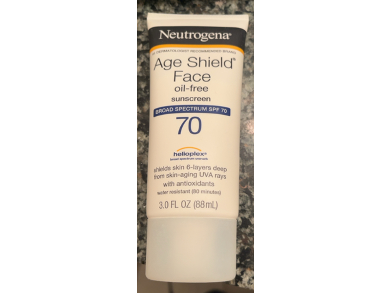 Neutrogena Age Shield Face Sunscreen, SPF 70, 3 fl oz/88 mL, Pack Of 3