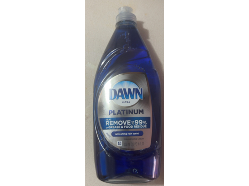 Dawn Platinum Dishwashing Liquid, Refreshing Rain Scent, 18 fl oz/532 mL