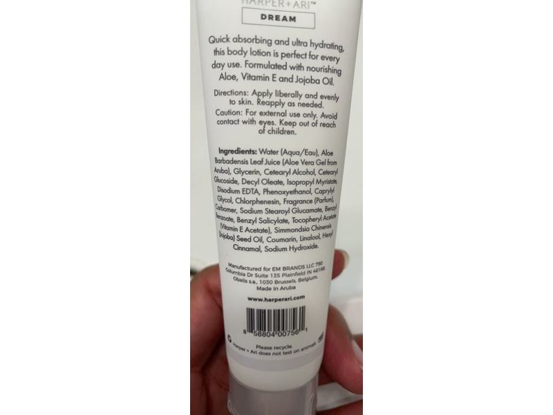 Harper + Ari Dream Moisturizing Lotion, 2 fl oz/59 mL