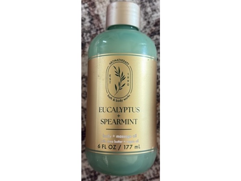 Bath & Body Works Aromatherapy Body + Massage Oil, Eucalyptus + Spearmint, 6 fl oz/177 mL