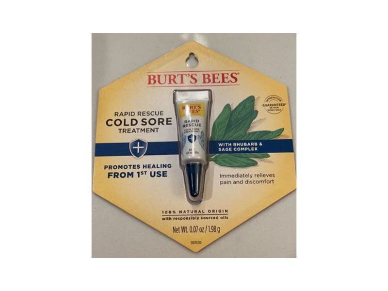 Burt's Bees Rapid Rescue Cold Sore Treatment, Rhubarb & Sage Complex, 0.07 oz/1.98 g