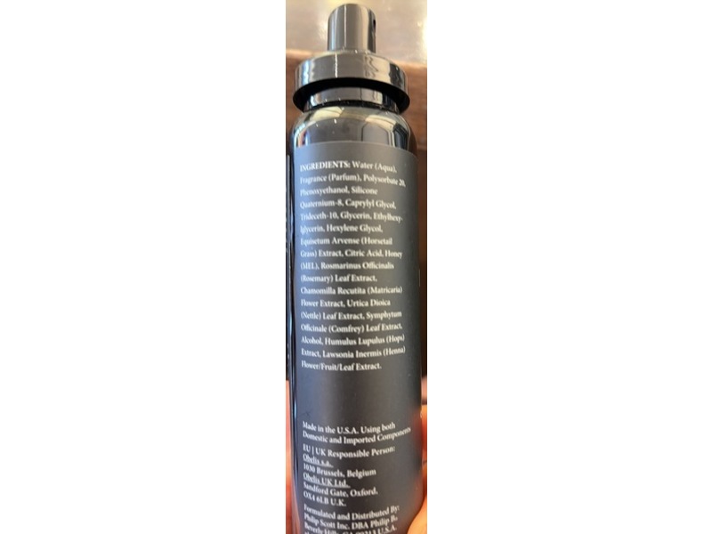 Philip B. Velvet Oud Leave-In Conditioning Spray, Rosemary & Chamomile, 5.07 fl oz/150 mL