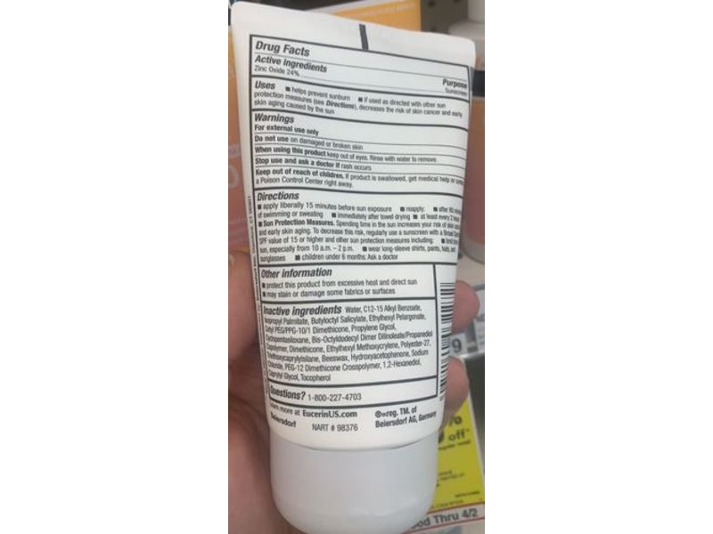 Eucerin Baby Sensitive Mineral Sunscreen, SPF 50, 4 fl oz/118 mL