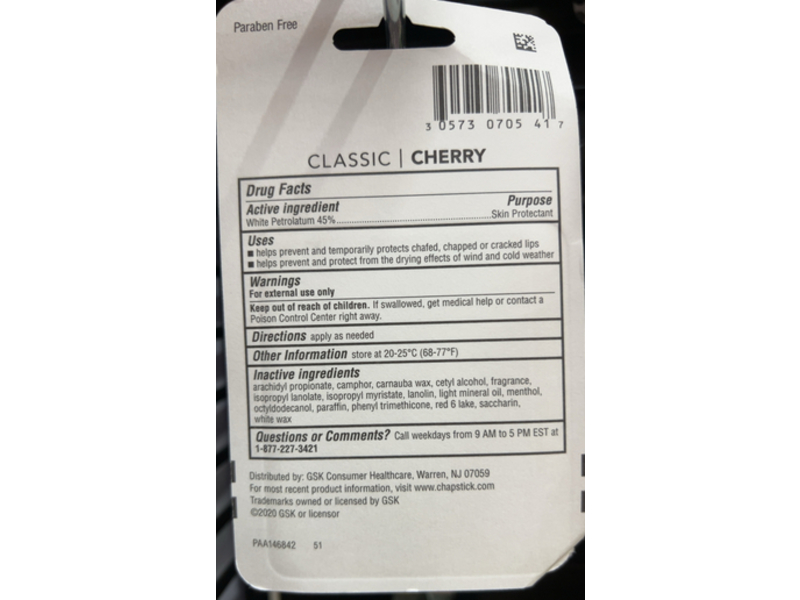 ChapStick Lip Care, Classic Cherry, 0.15 oz/4 g, Pack of 3