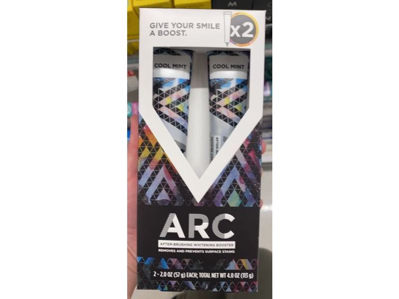 Arc After - Brushing Whitening Booster, Cool Mint, 4.0 oz/113 g, Pack Of 2