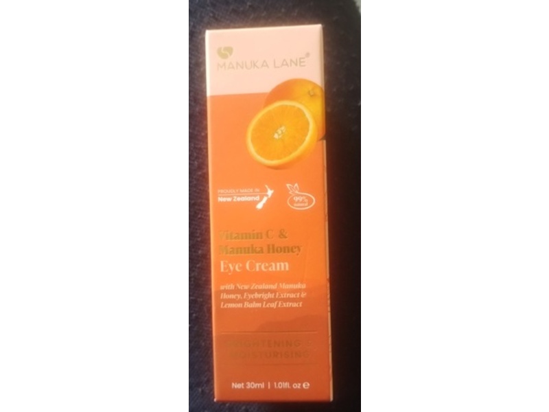 Manuka Lane Eye Cream, Vitamin C & Manuka Honey, 1.01 fl oz/30 mL