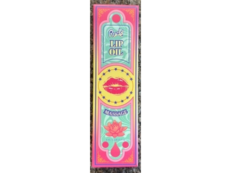 Rude Lip Oil Massage, Strawberry Sauna, 0.135 fl oz/4 mL