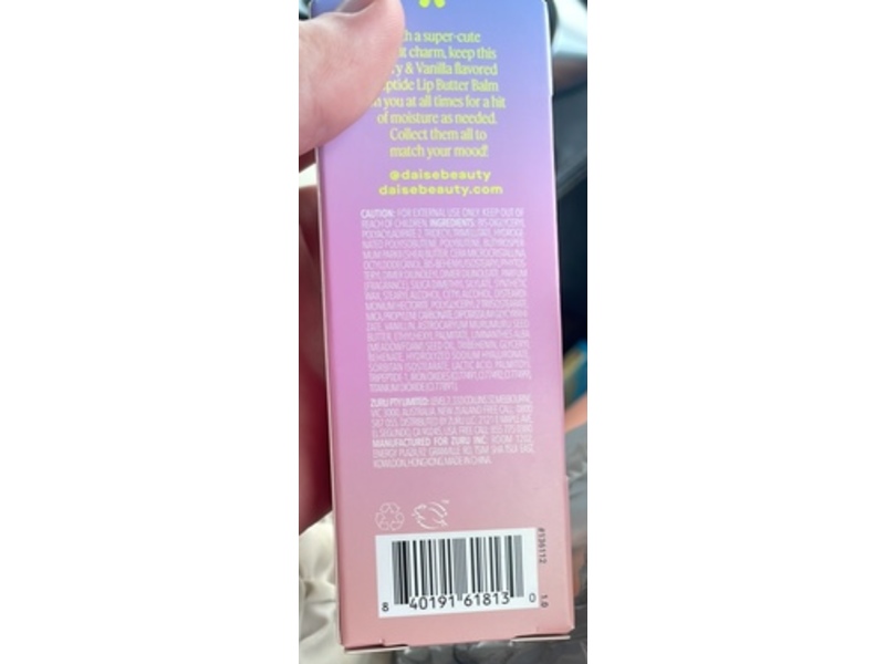 Daise Peptide Lip Butter Balm, Berry & Vanilla, 0.5 fl oz/15 mL