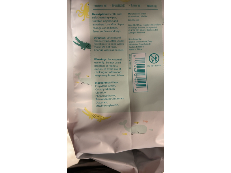 Little Me Baby Wipes, Fragrance Free, 180 Count, Pack Of 3