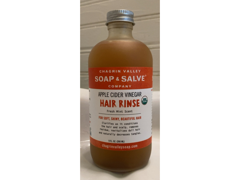 Chagrin Valley Soap & Salve Co Apple Cider Vinegar Hair Rinse, Fresh Mint Scent, 9 fl oz/266 mL