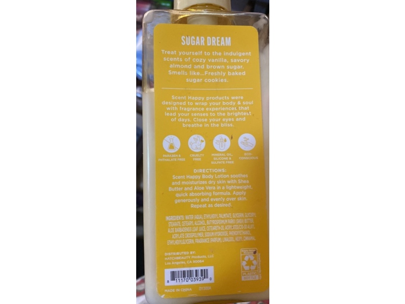 Scent Happy Body Lotion, Sugar Dream, 13 oz/368.5 g
